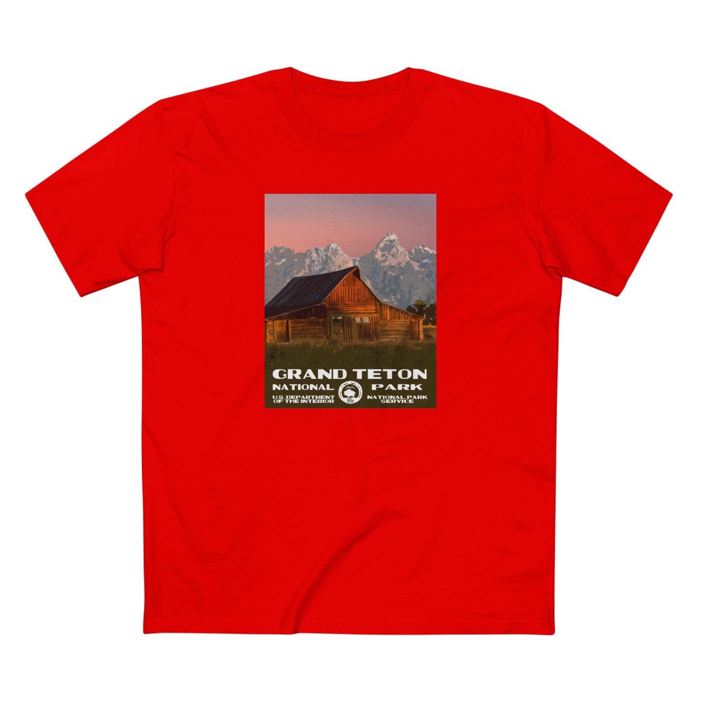 Grand Teton National Park T-Shirt - WPA Poster Barn in Red