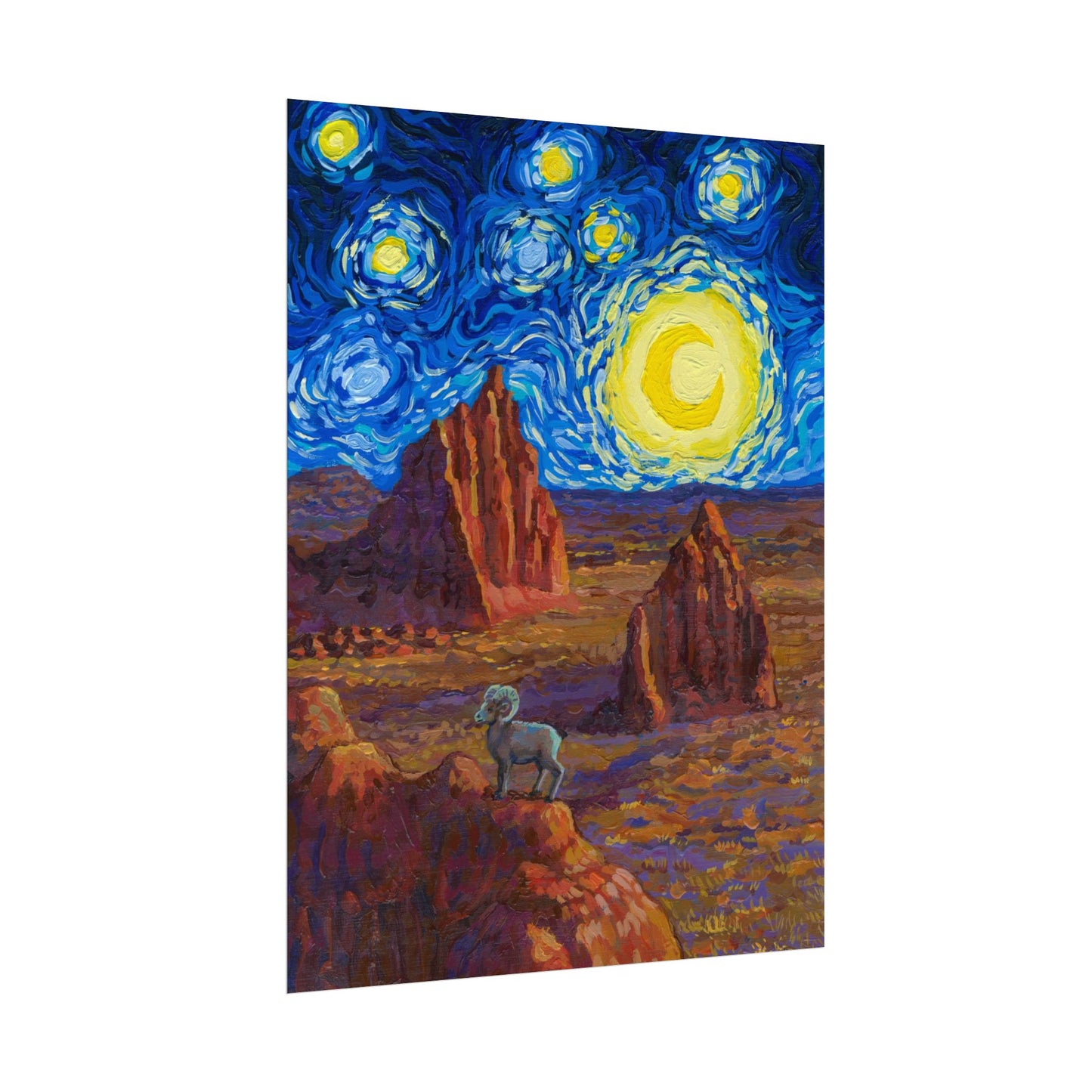 Capitol Reef National Park Starry Night Poster - Premium Textured Paper