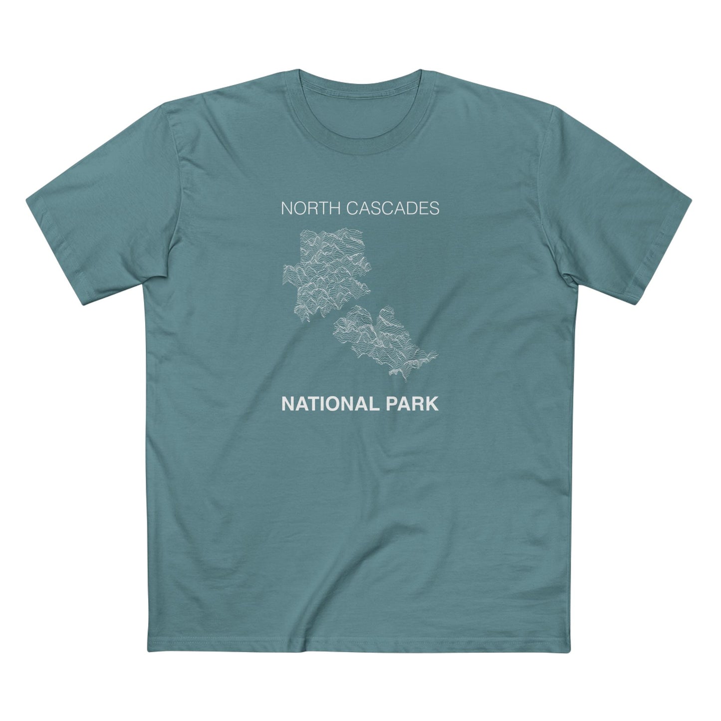 North Cascades National Park T-Shirt Lines in Slate Blue