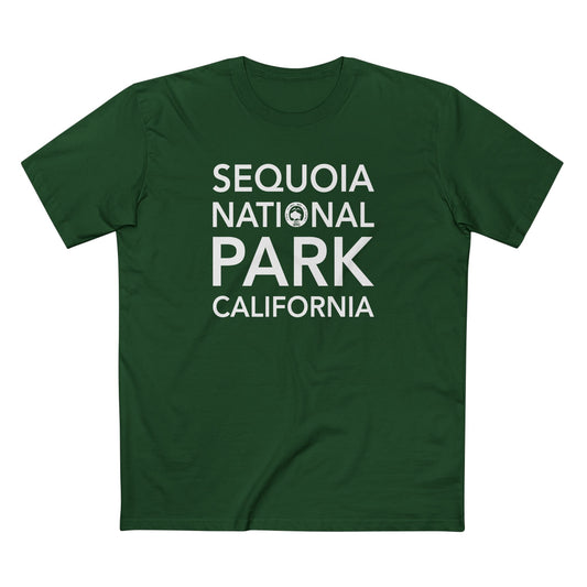 Sequoia National Park T-Shirt Block Text in Forest Green