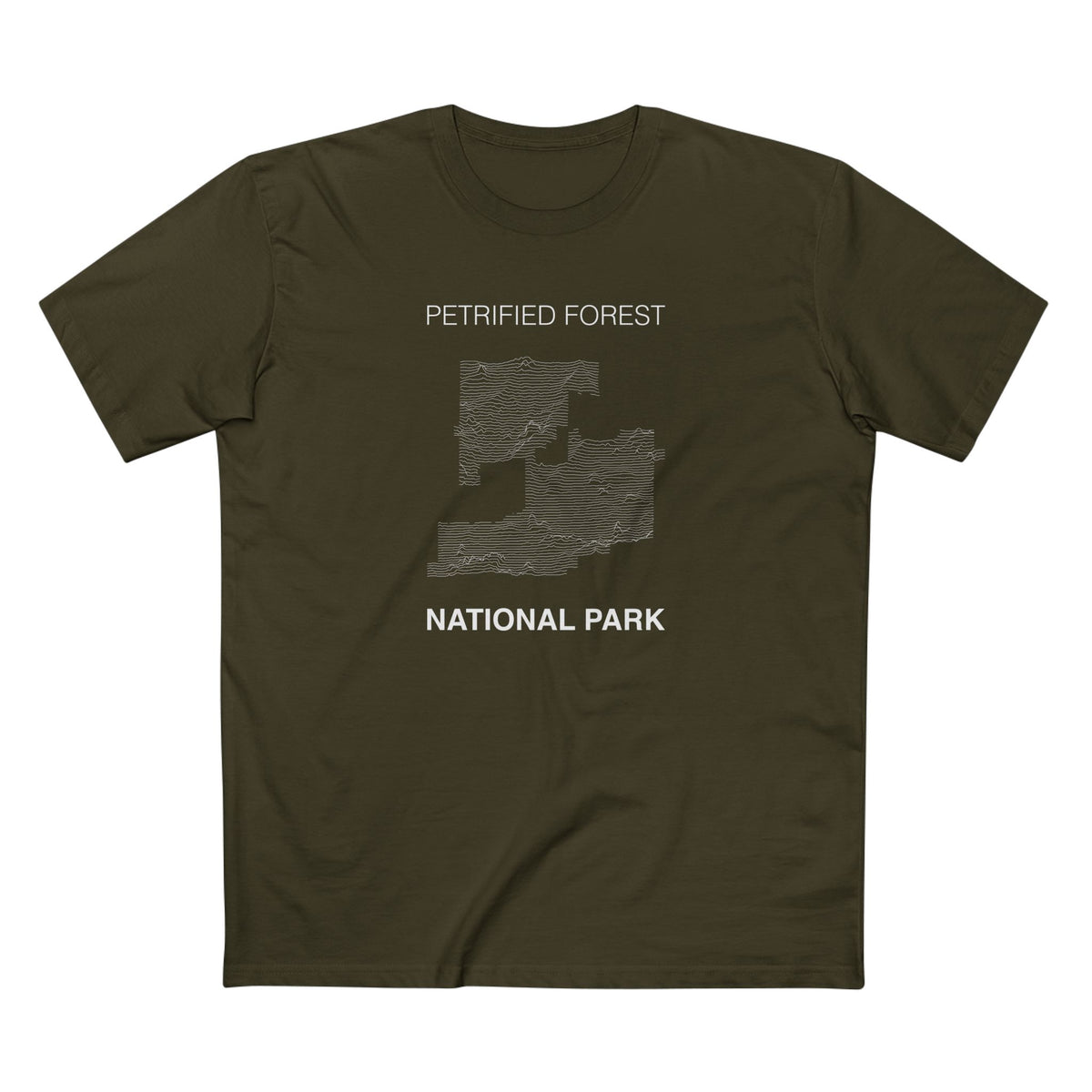 Petrified Forest National Park T-Shirt Lines in Army