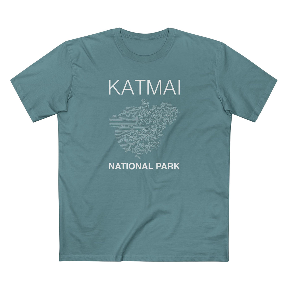 Katmai National Park T-Shirt Lines in Slate Blue