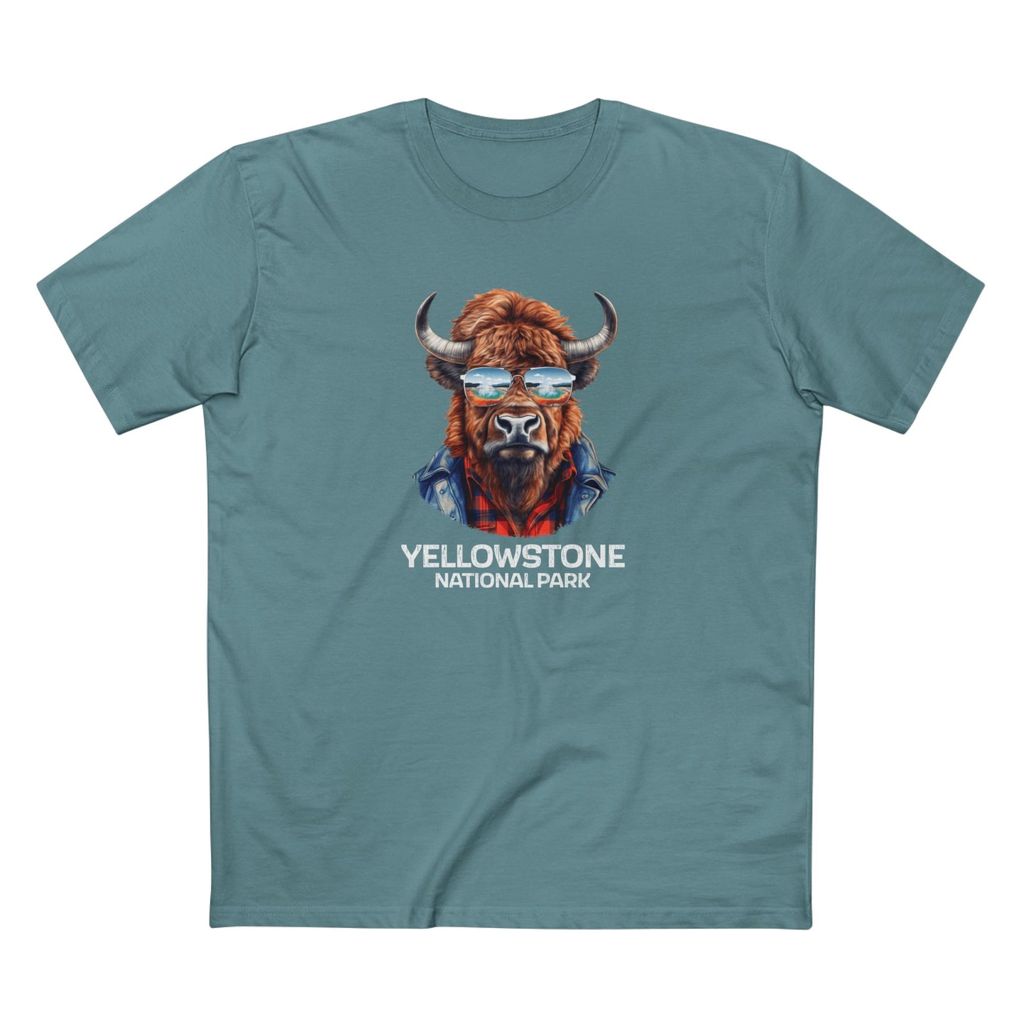 Yellowstone National Park T-Shirt - Bison in Slate Blue