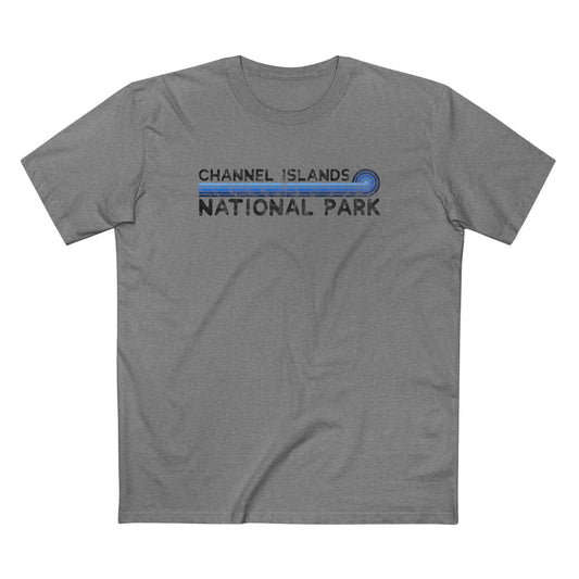 Channel Islands National Park T-Shirt - Blue Vintage Stretched Sunrise in Athletic Heather