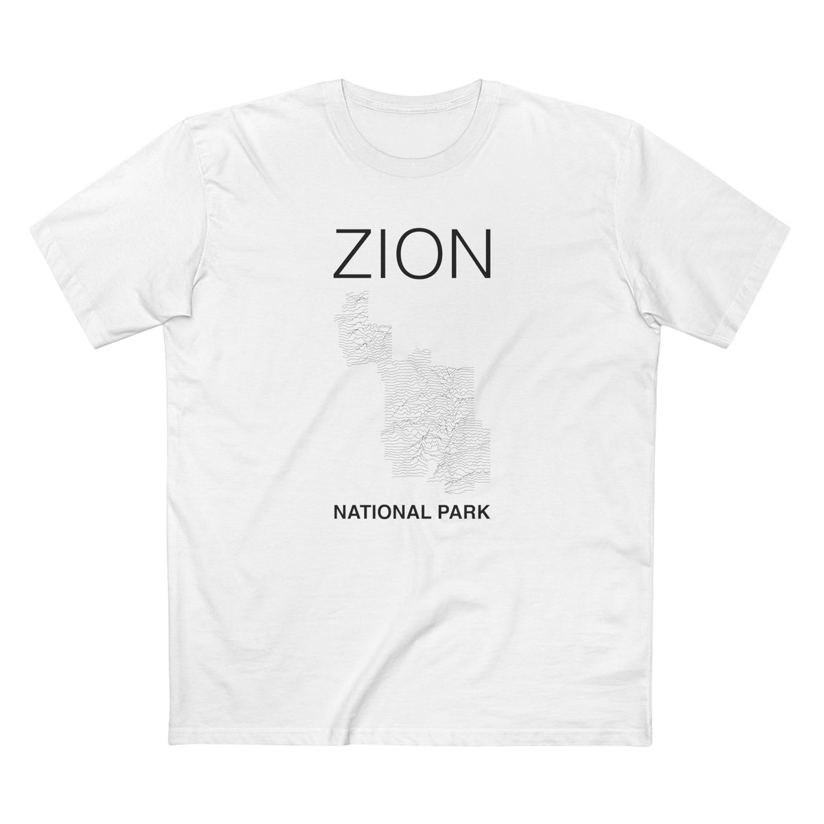 Zion National Park T-Shirt Lines in White