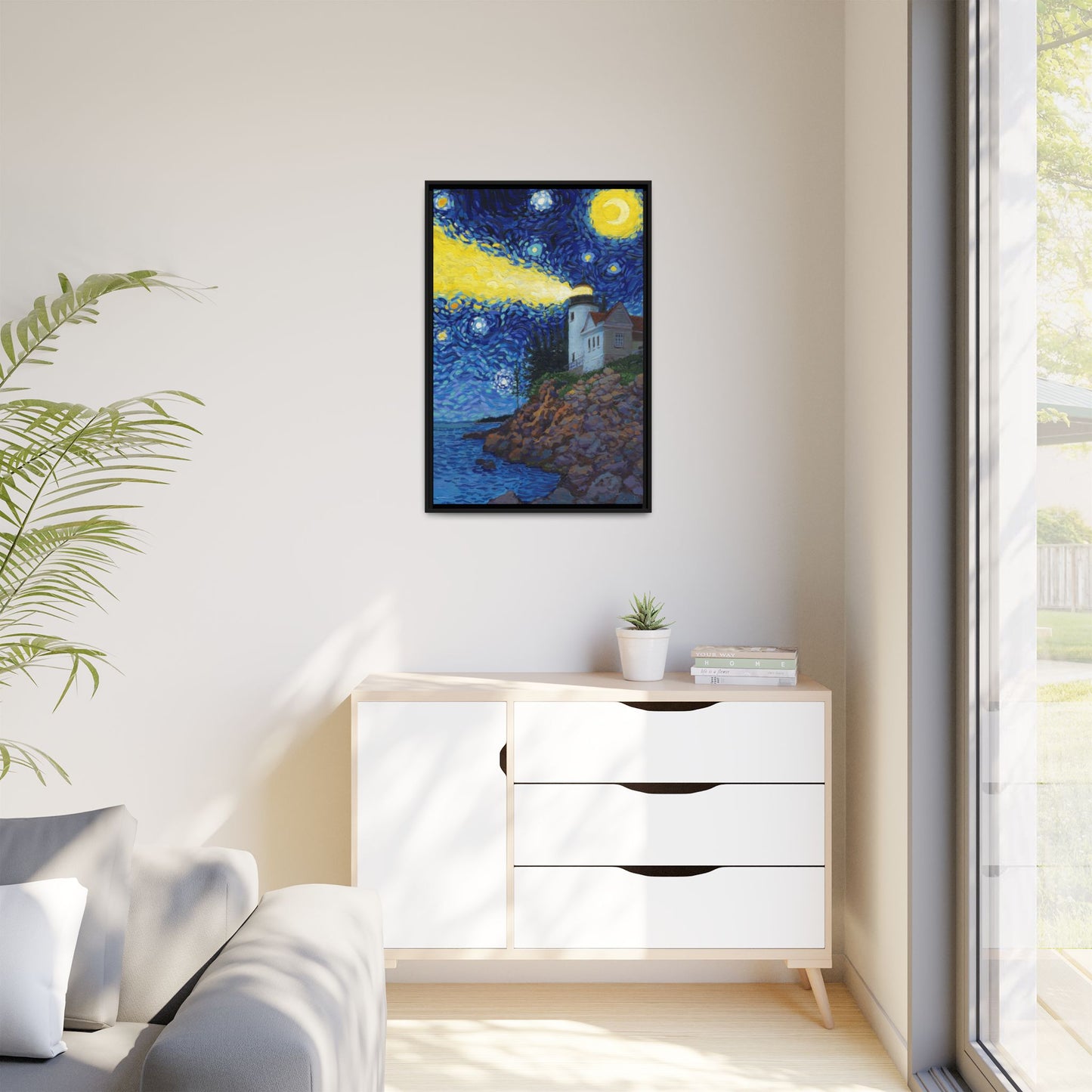 Acadia National Park Framed Canvas - The Starry Night