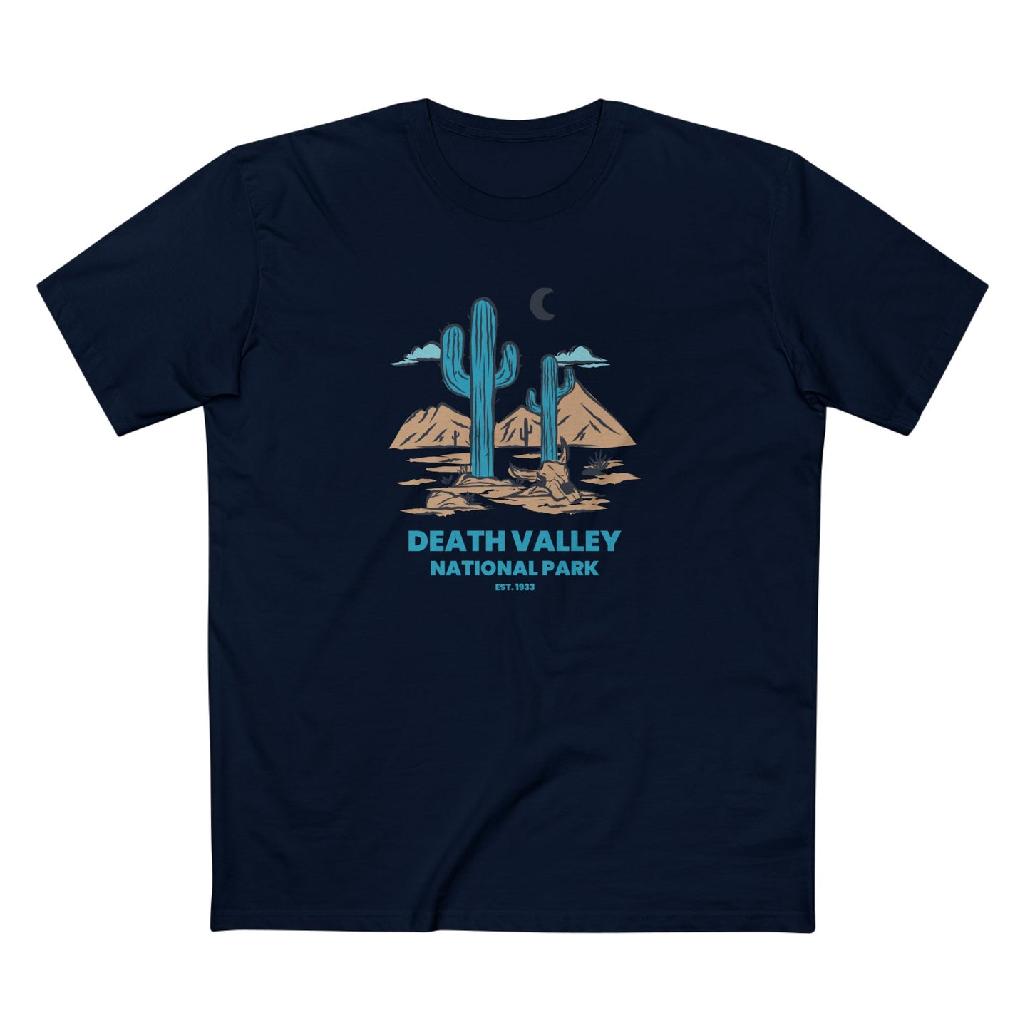 Death Valley National Park T-Shirt - Blue Cacti in Navy