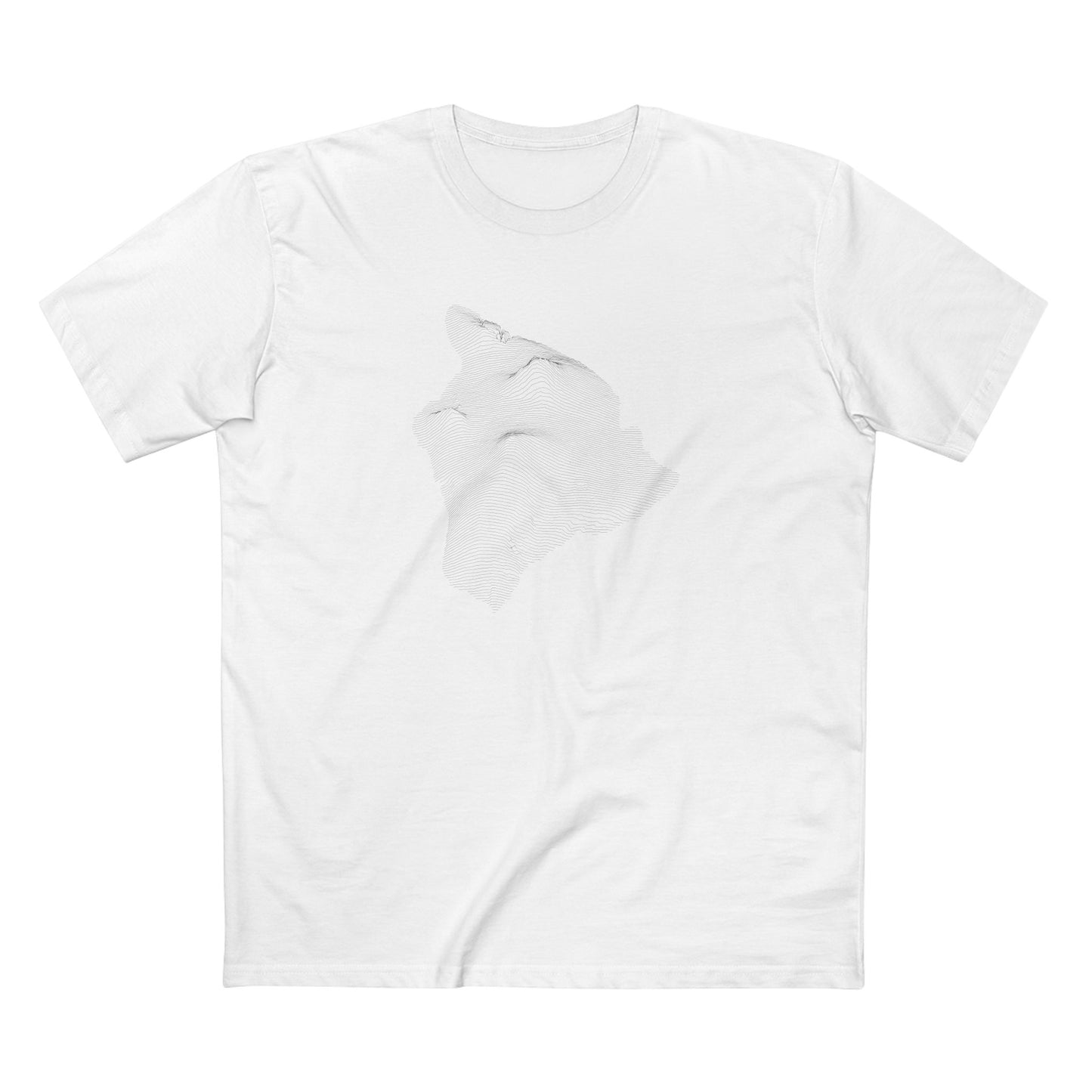 Hawai'i T-Shirt - Topographical Lines in White