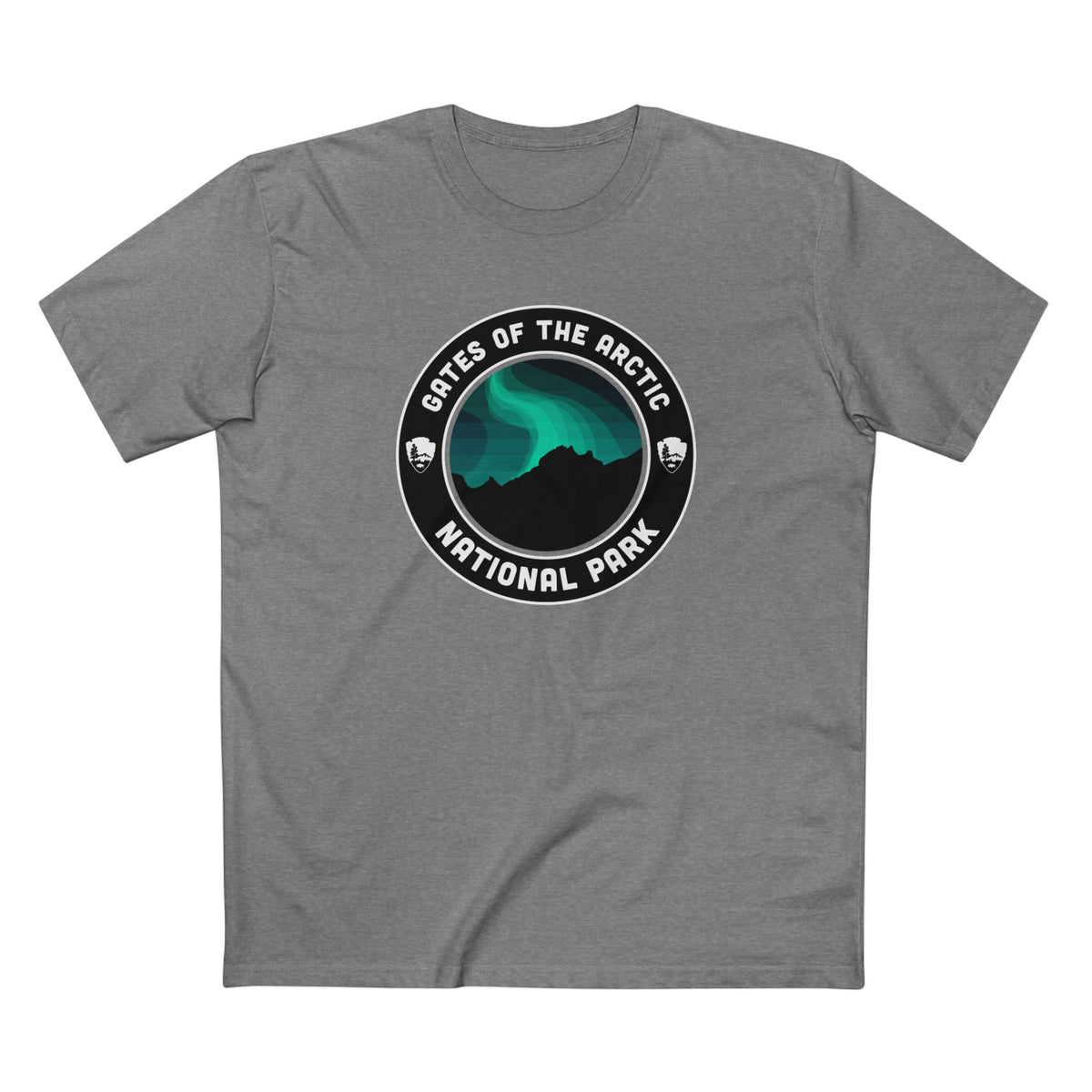 Gates of the Arctic National Park T-Shirt - Round Badge Design in Athletic Heather