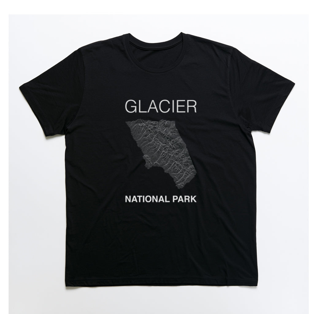 Glacier National Park T-Shirt Lines in Black