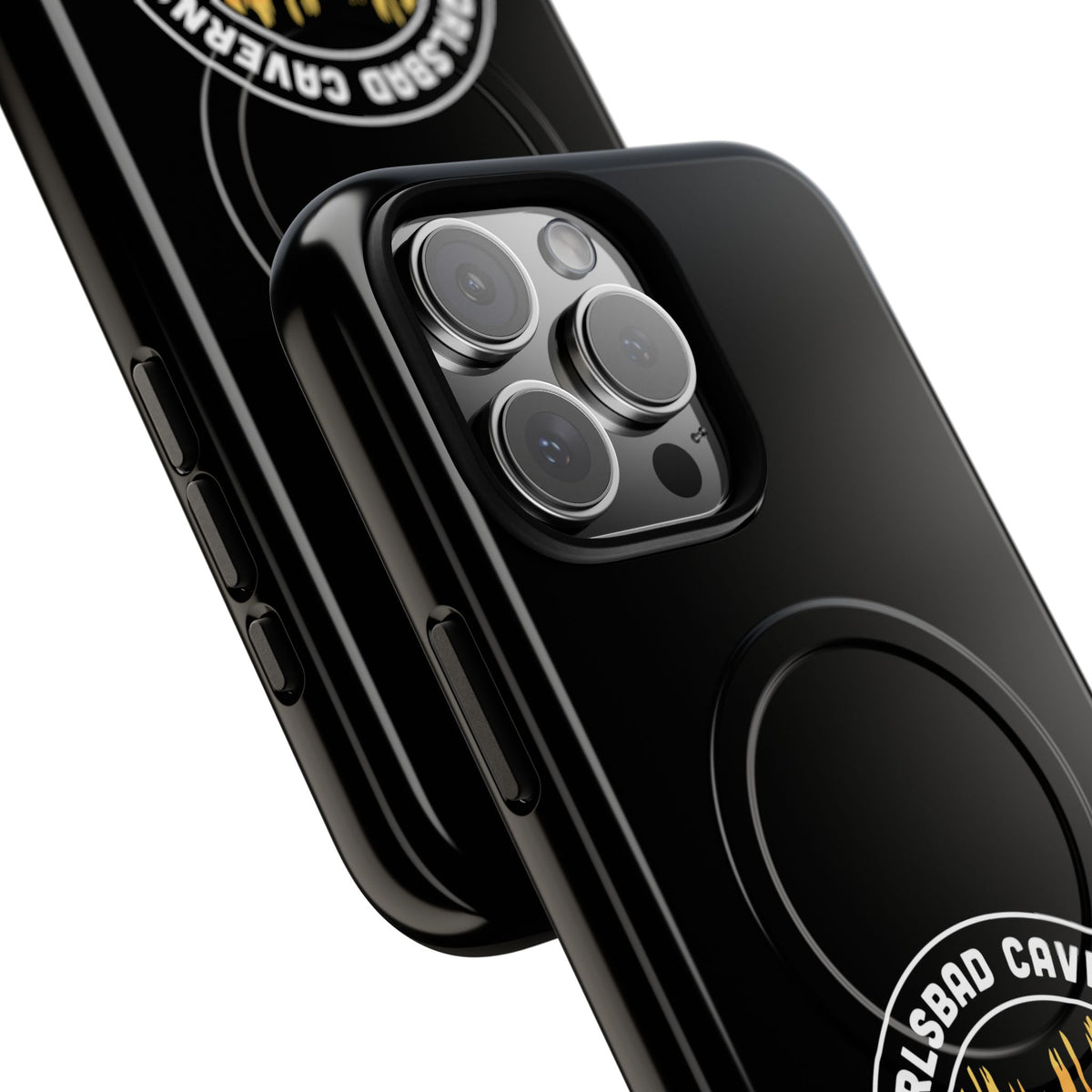 Carlsbad Caverns National Park iPhone Case with MagSafe - Orange Round Emblem Design