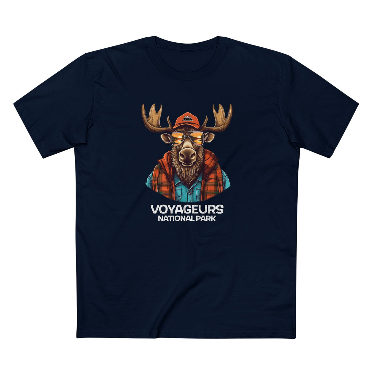 Voyageurs National Park T-Shirt - Cool Moose in Navy