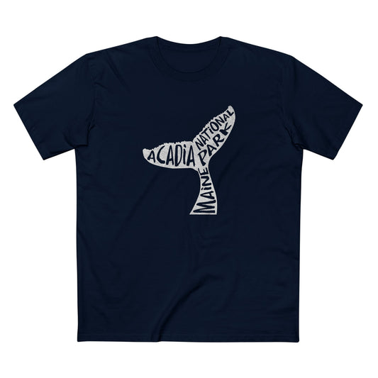 Acadia National Park T-Shirt - Humpback Whale Tail in Navy