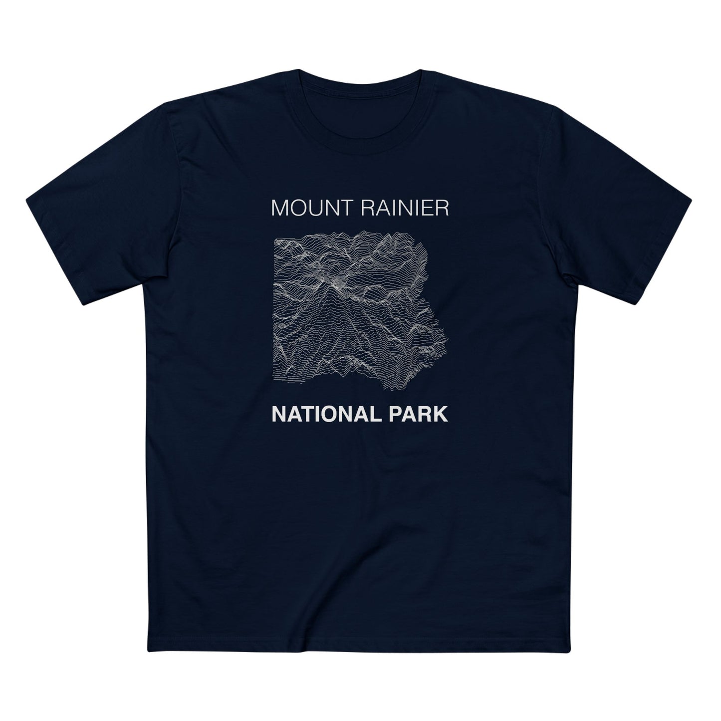 Mount Rainier National Park T-Shirt Lines in Navy