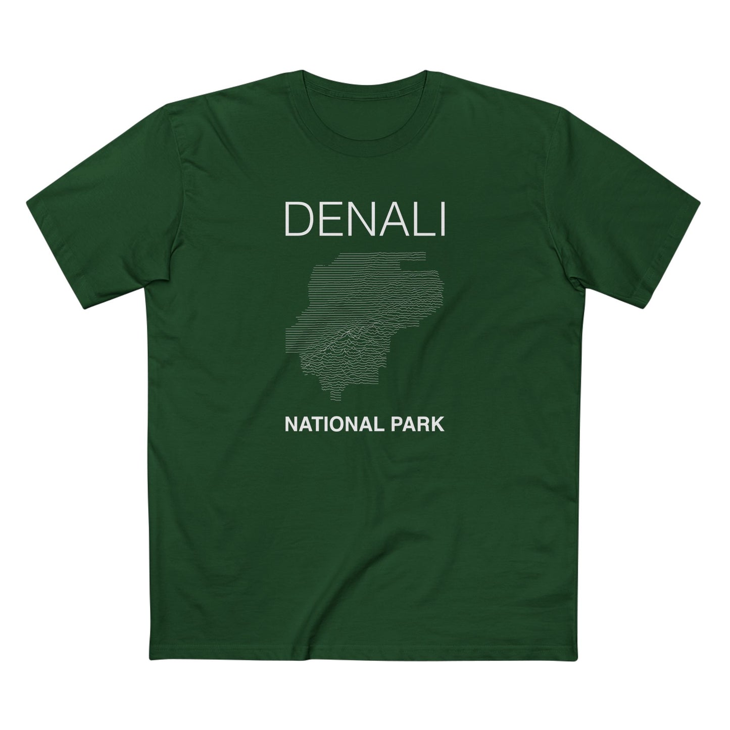 Denali National Park T-Shirt Lines in Forest Green
