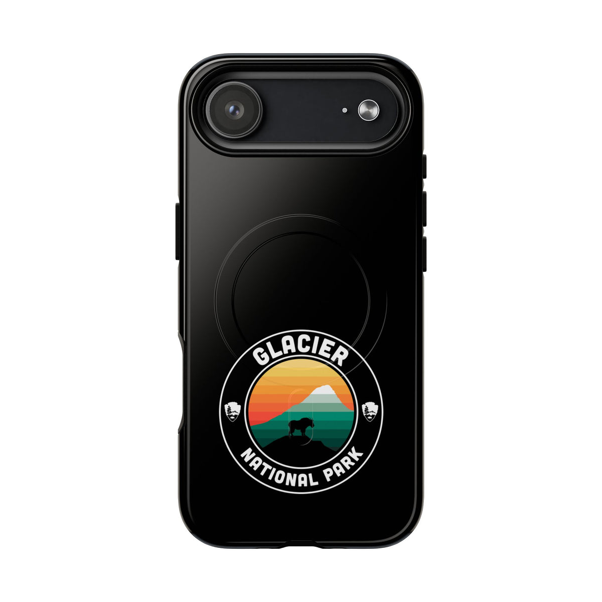 Glacier National Park iPhone Case with MagSafe - Round Emblem Design