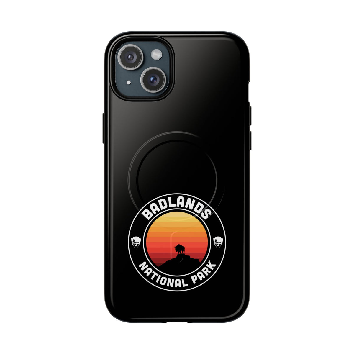 Badlands National Park iPhone Case with MagSafe - Round Emblem Design