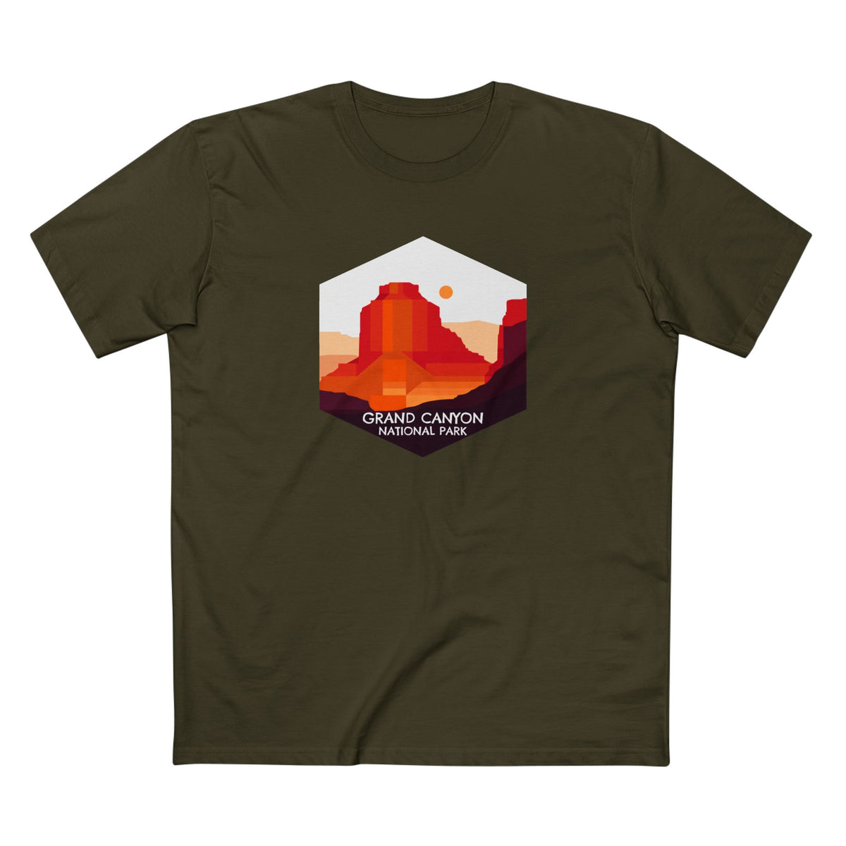 Grand Canyon National Park T-Shirt - Vector Logo in Army