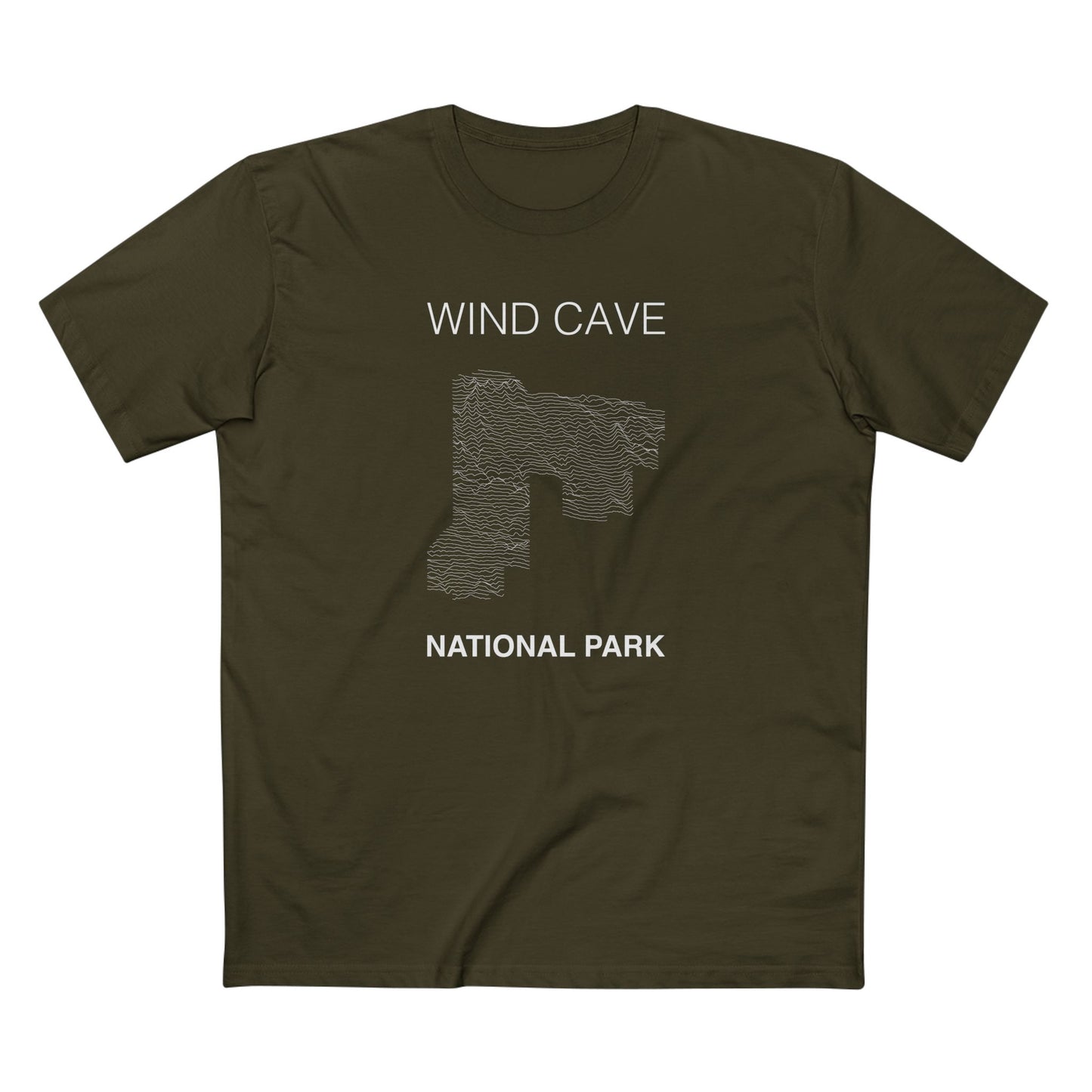 Wind Cave National Park T-Shirt Lines in Army