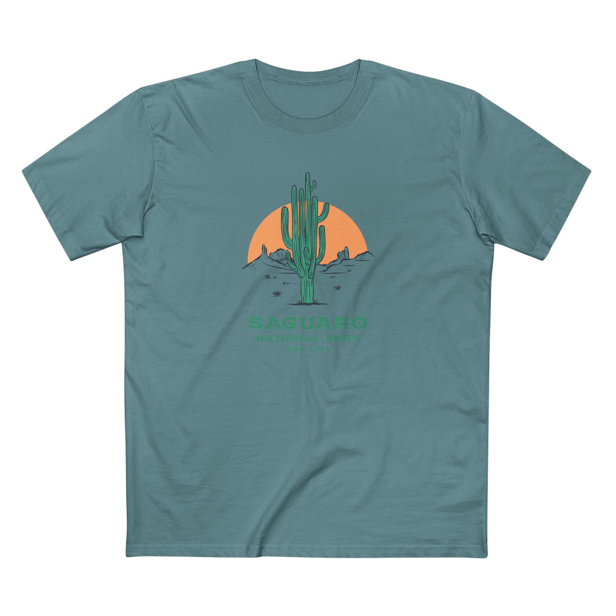 Saguaro National Park T-Shirt - Saguaro Cactus in Slate Blue