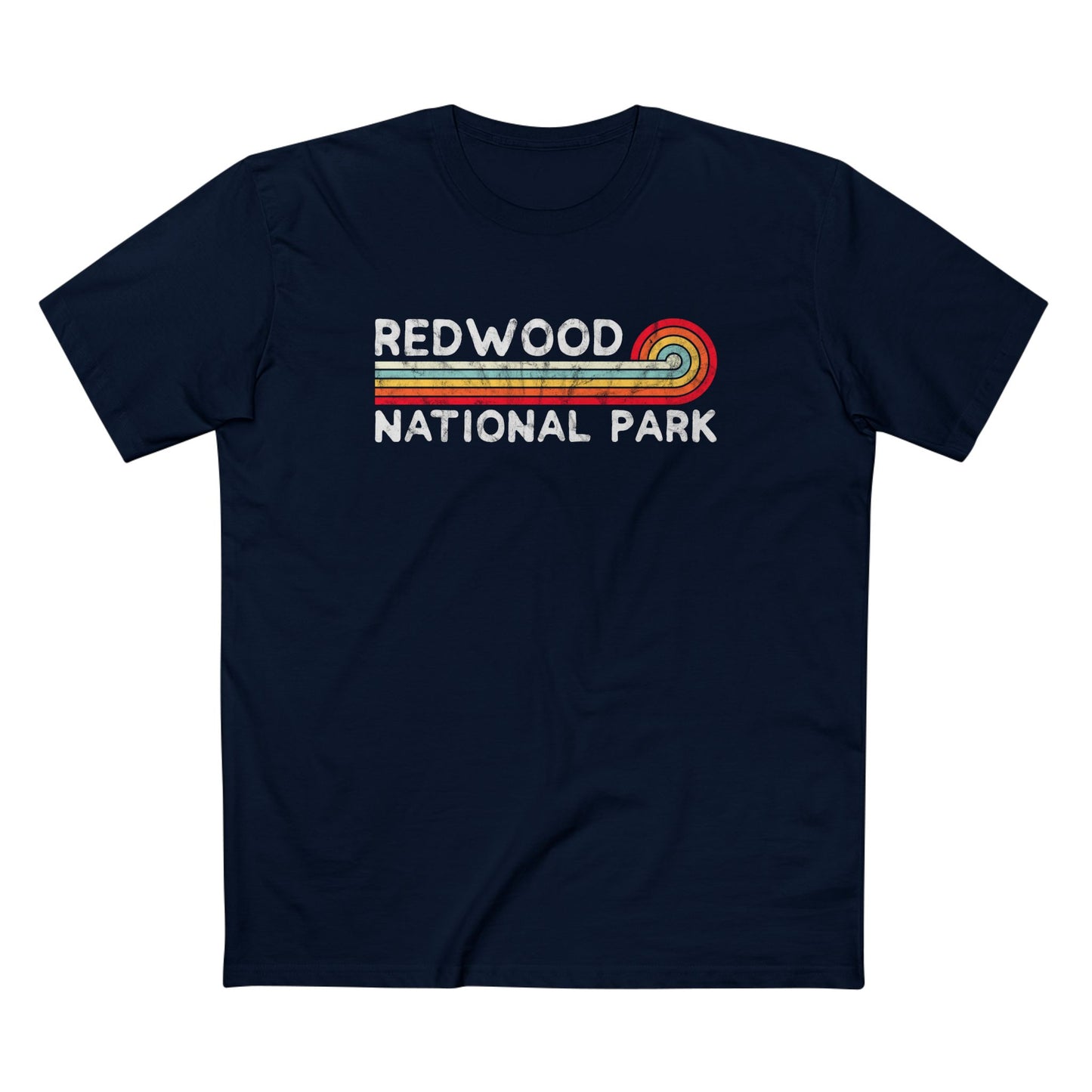 Redwood National Park T-Shirt - Vintage Stretched Sunrise in Navy