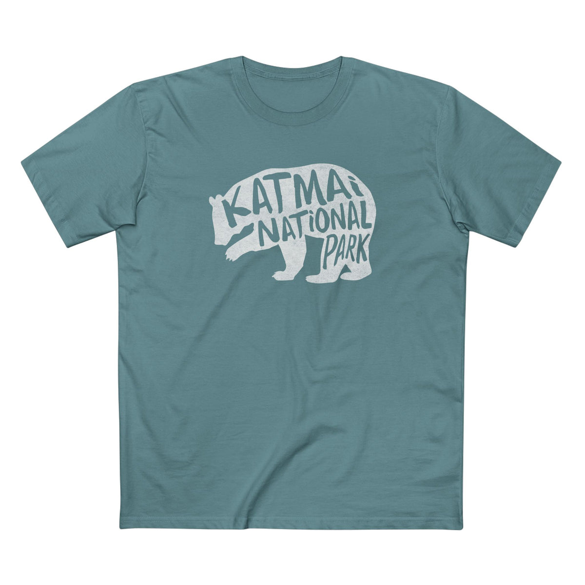 Katmai National Park T-Shirt - Grizzly Bear in Slate Blue