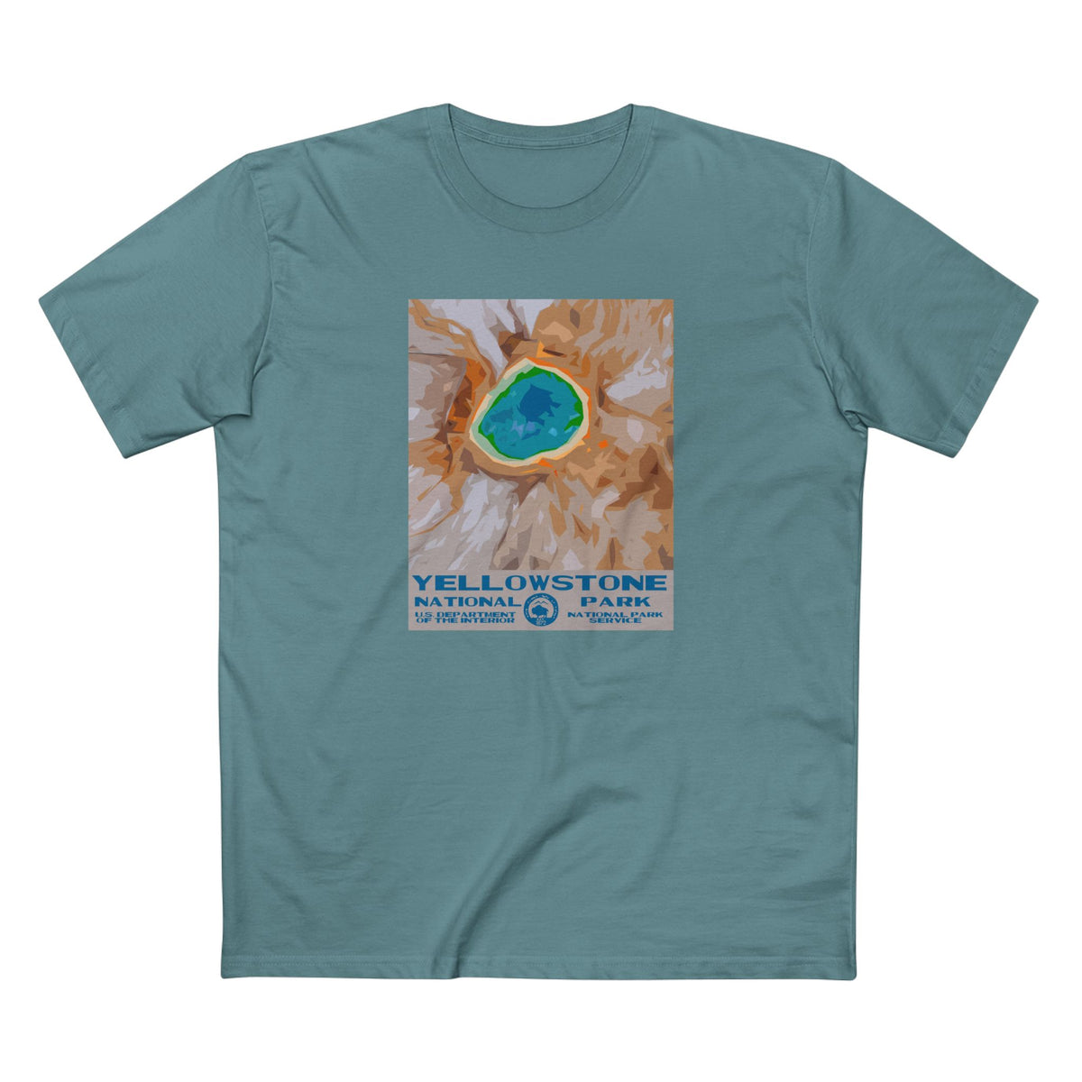 Yellowstone National Park T-Shirt - Grand Prismatic in Slate Blue