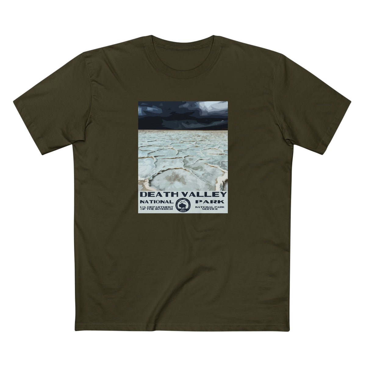 Death Valley National Park T-Shirt - Badwater Basin WPA in Army