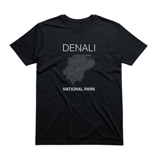 Denali National Park T-Shirt Lines in Black