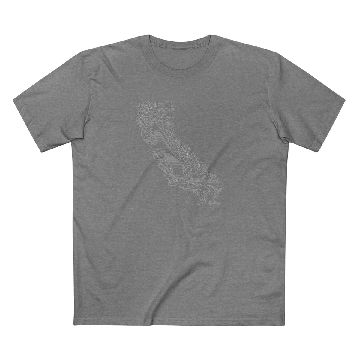California T-Shirt - Topographical Lines in Athletic Heather