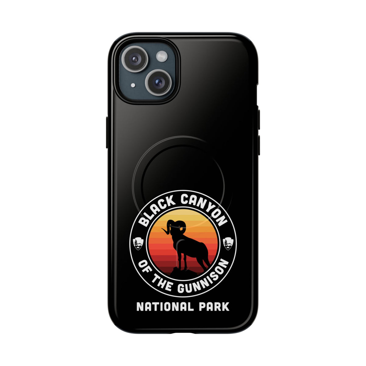 Black Canyon of the Gunnison National Park iPhone Case with MagSafe - Round Emblem Design