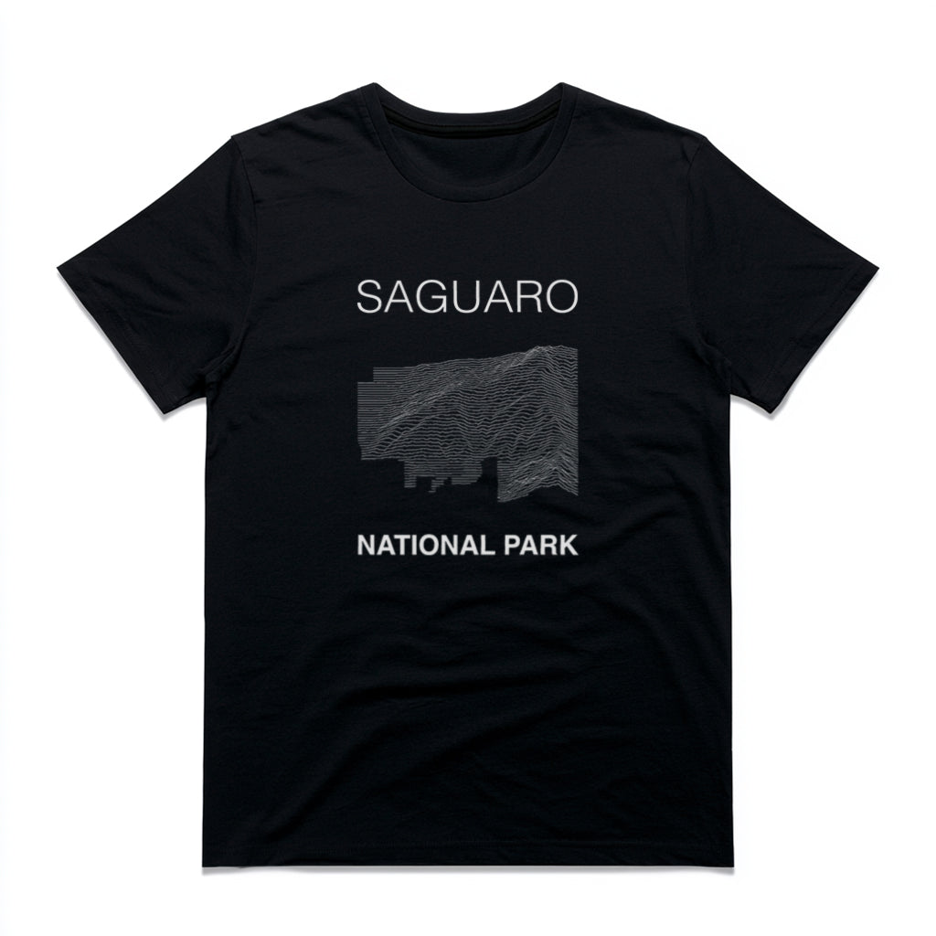 Saguaro National Park T-Shirt Lines in Black