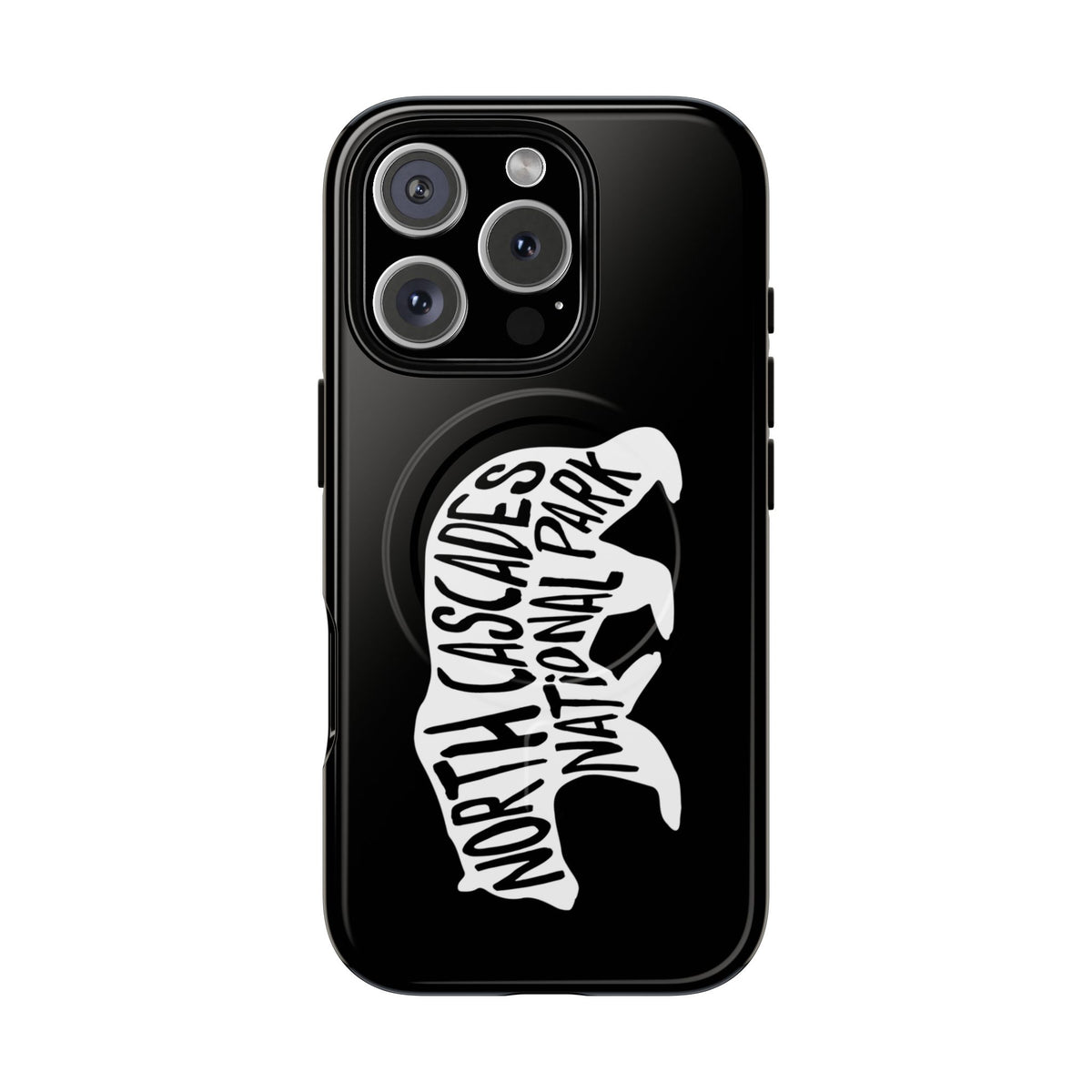 North Cascades National Park iPhone Case with MagSafe - Black Bear Design