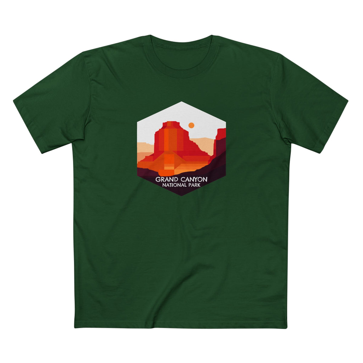 Grand Canyon National Park T-Shirt - Vector Logo in Forest Green