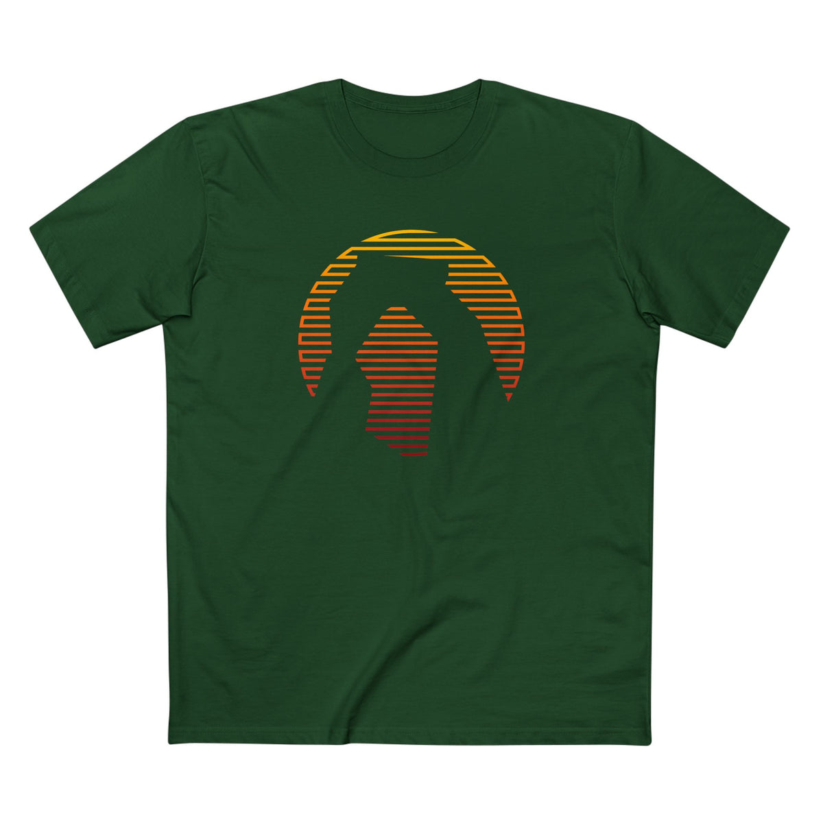 Arches National Park T-Shirt - Delicate Arch Orange Gradient in Forest Green