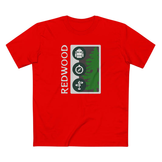 Redwood National Park T-Shirt Tree Graphic in Red