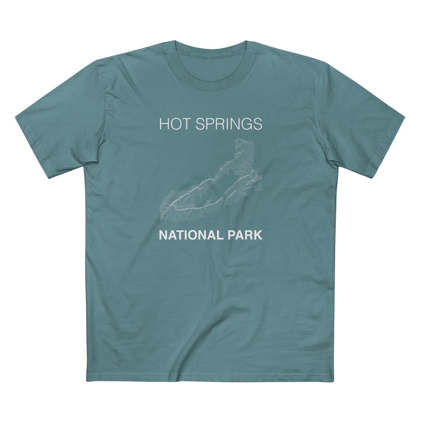 Hot Springs National Park T-Shirt Lines in Slate Blue
