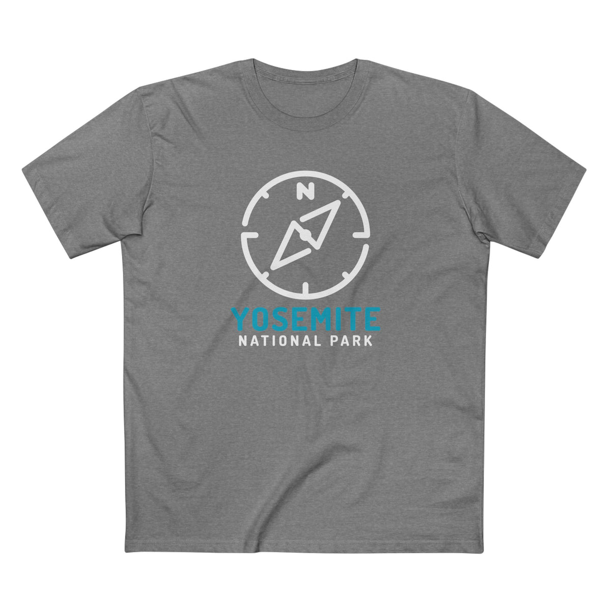 Yosemite National Park T-Shirt Compass Design in Athletic Heather