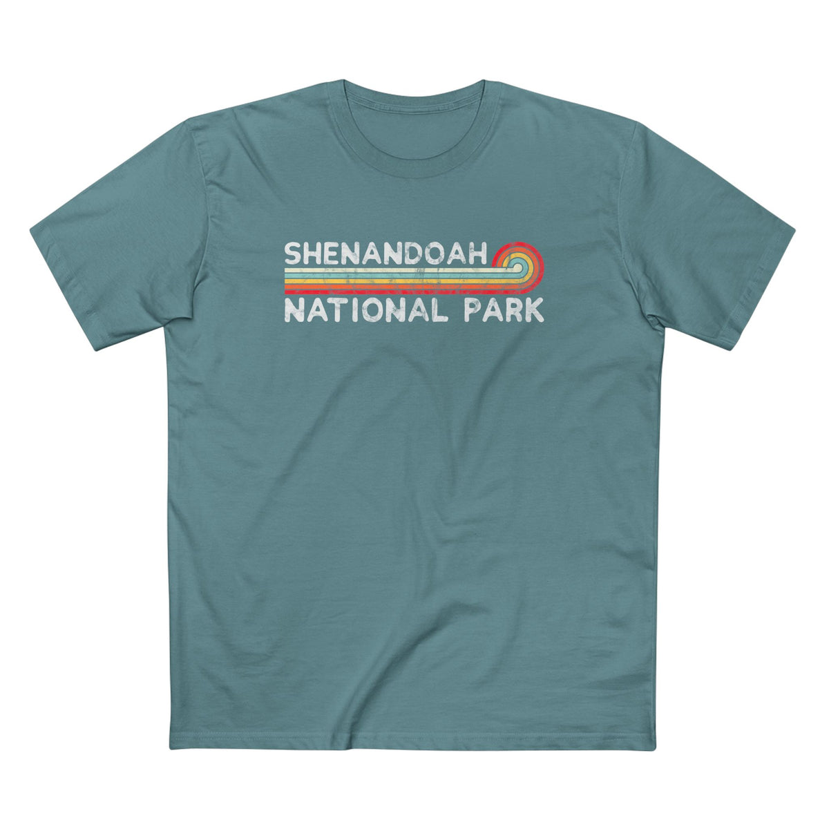 Shenandoah National Park T-Shirt - Vintage Stretched Sunrise in Slate Blue
