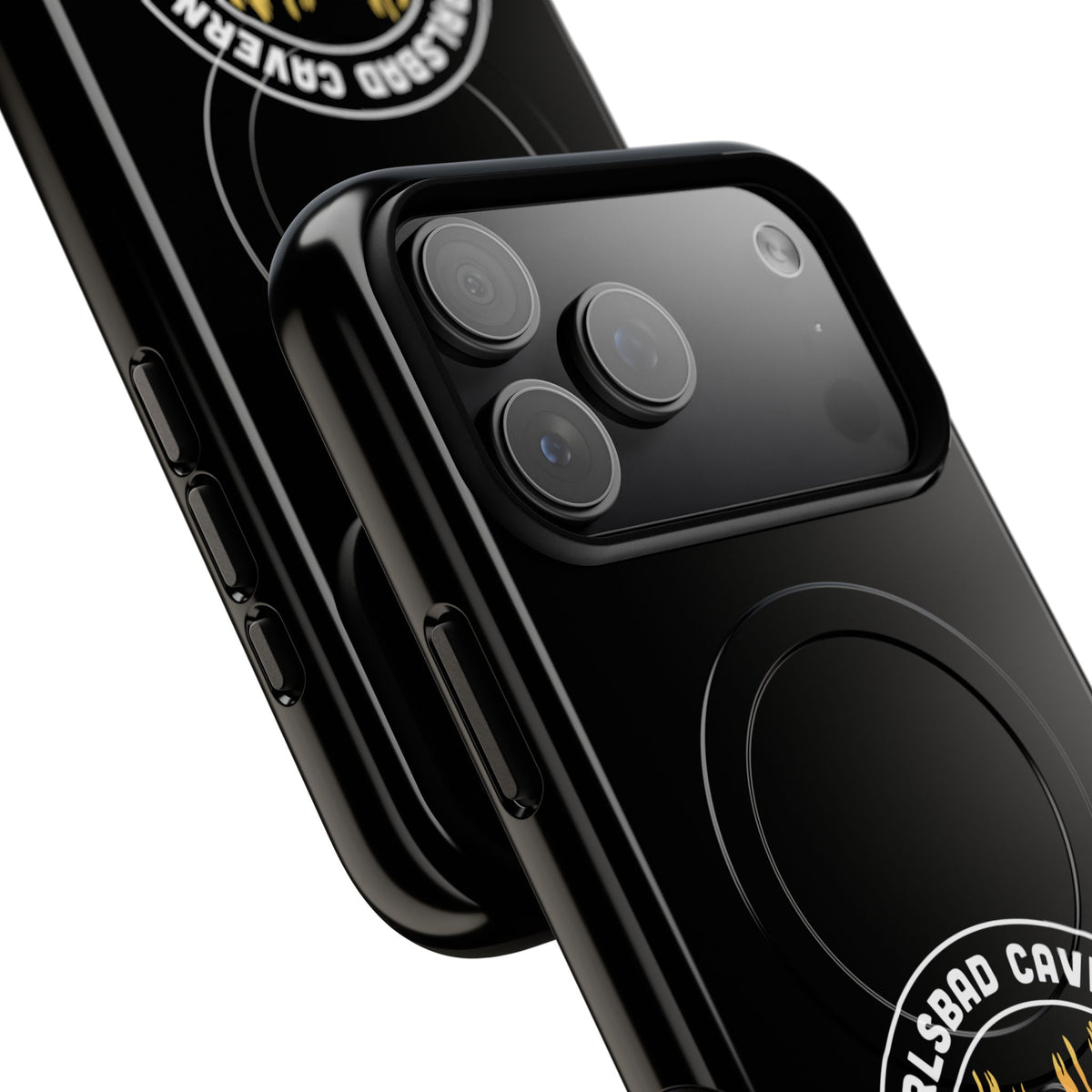 Carlsbad Caverns National Park iPhone Case with MagSafe - Orange Round Emblem Design