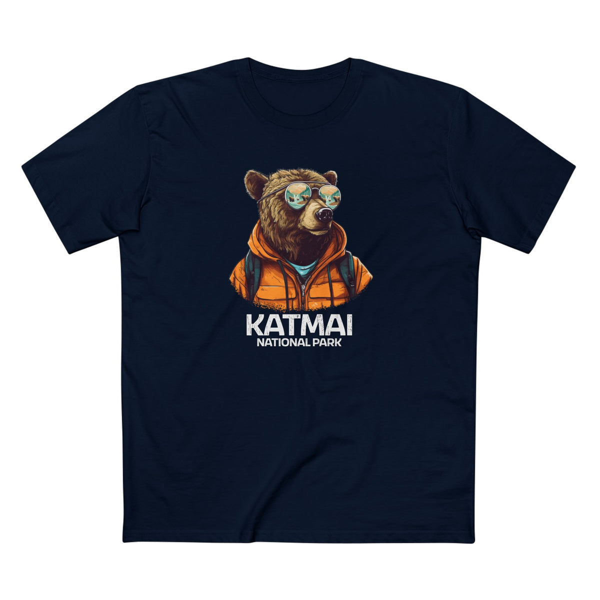 Katmai National Park T-Shirt - Grizzly Bear in Navy