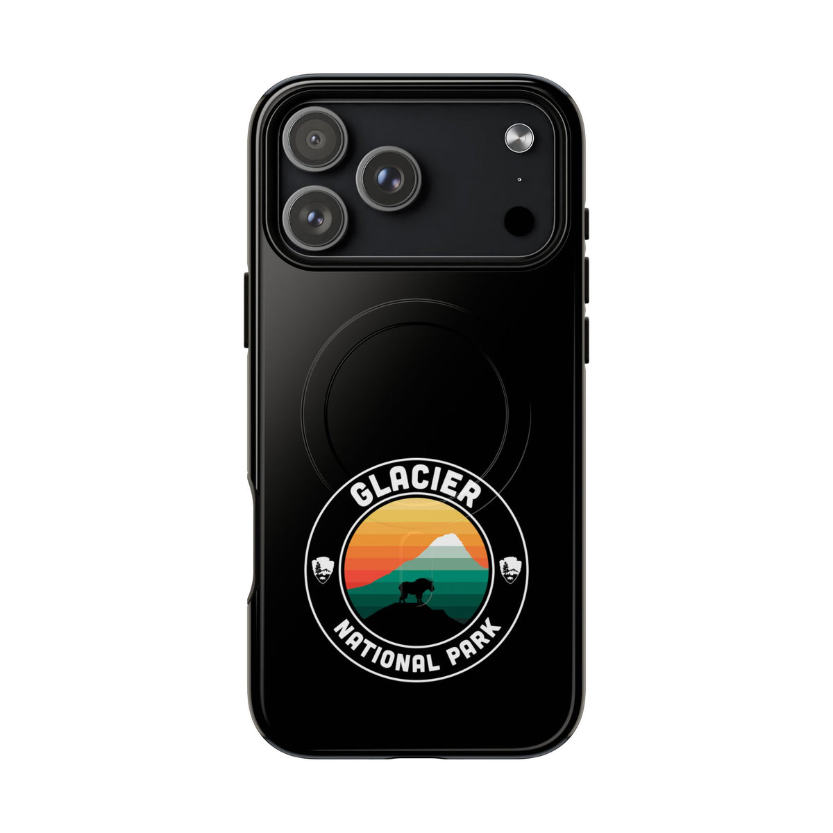 Glacier National Park iPhone Case with MagSafe - Round Emblem Design