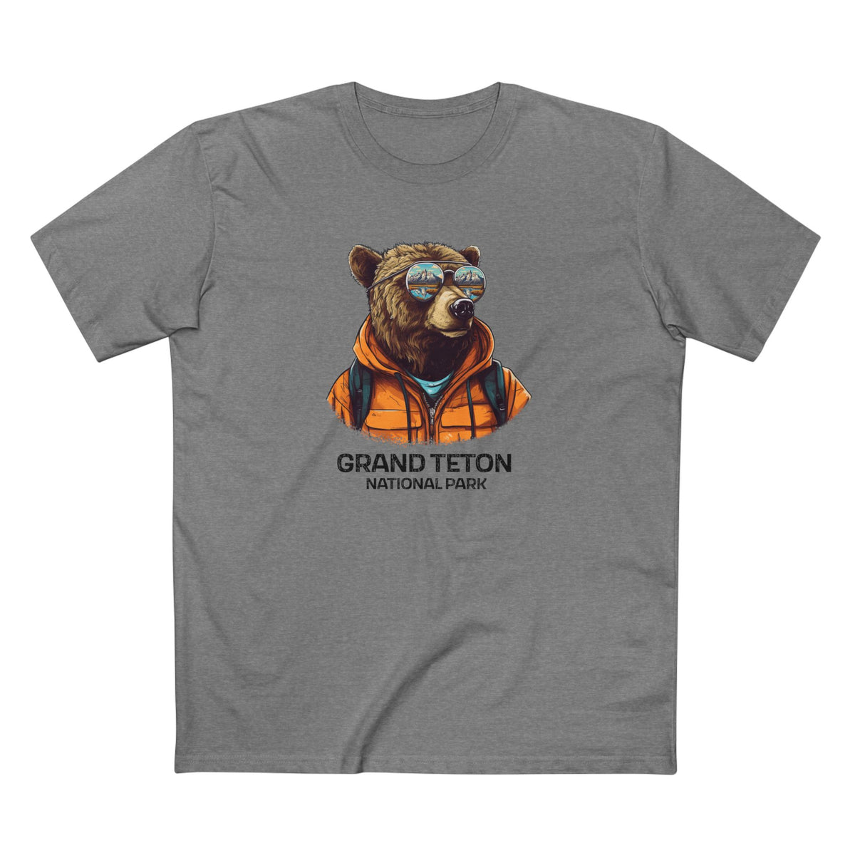 Grand Teton National Park T-Shirt - Grizzly Bear in Athletic Heather