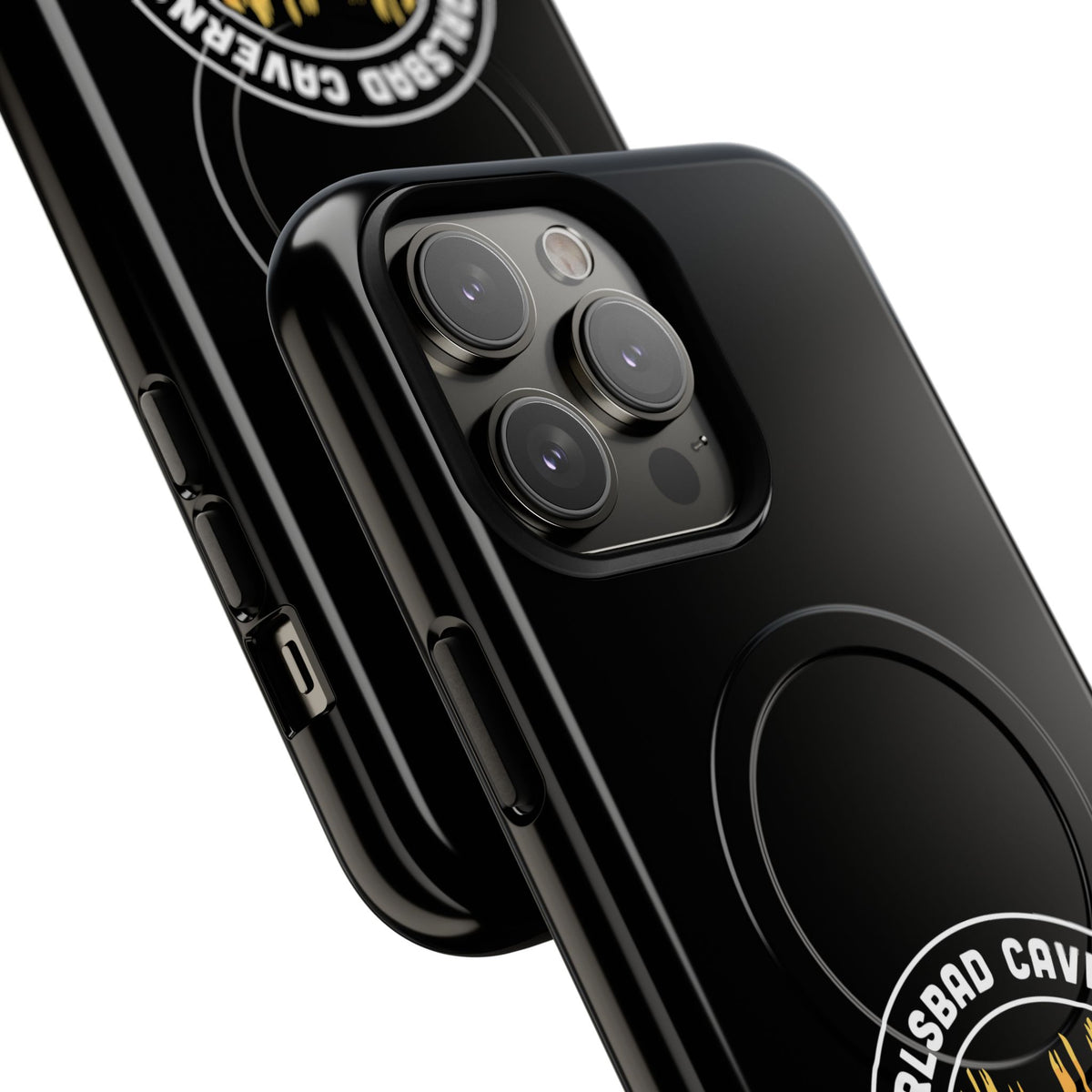 Carlsbad Caverns National Park iPhone Case with MagSafe - Orange Round Emblem Design