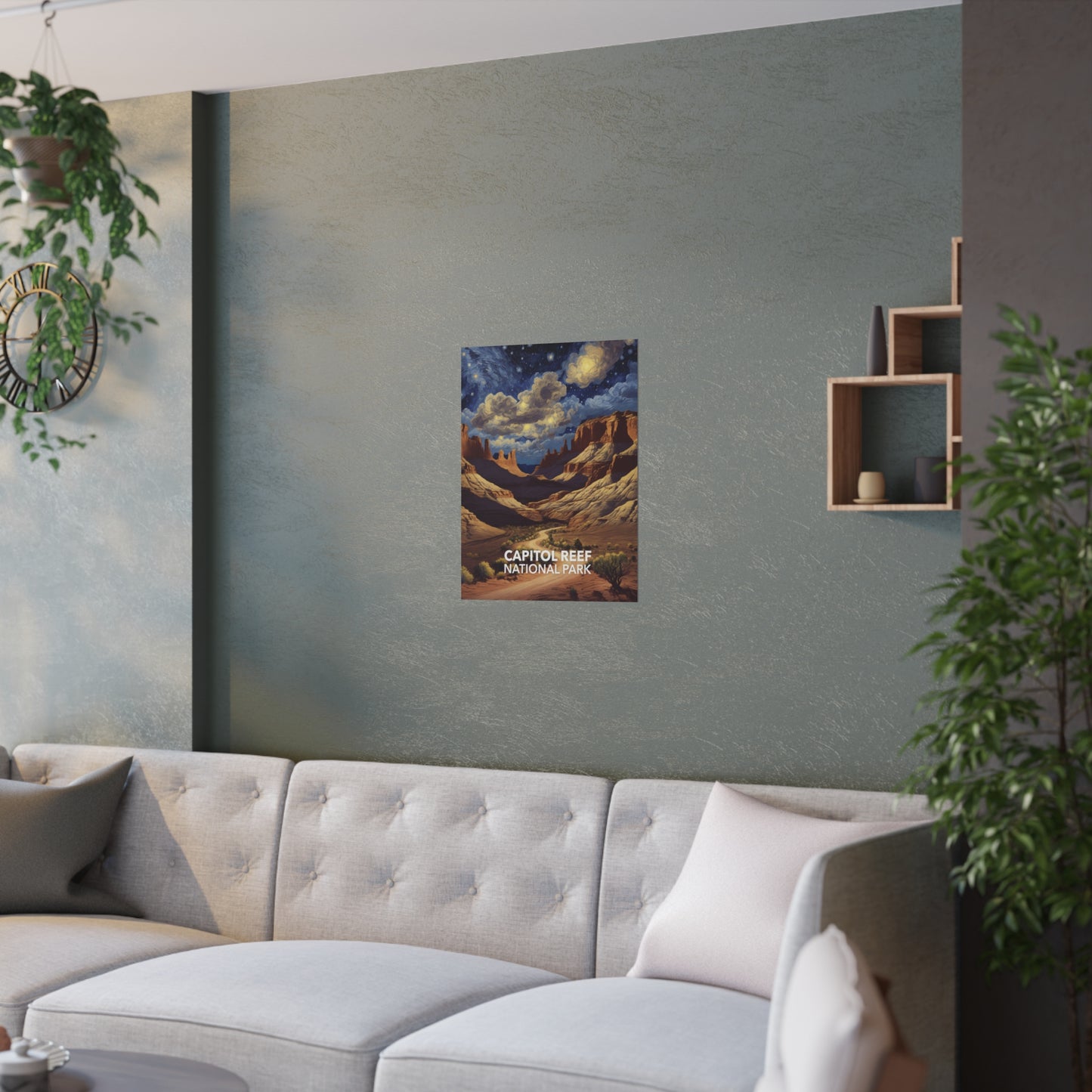 Capitol Reef National Park Poster - Starry Night