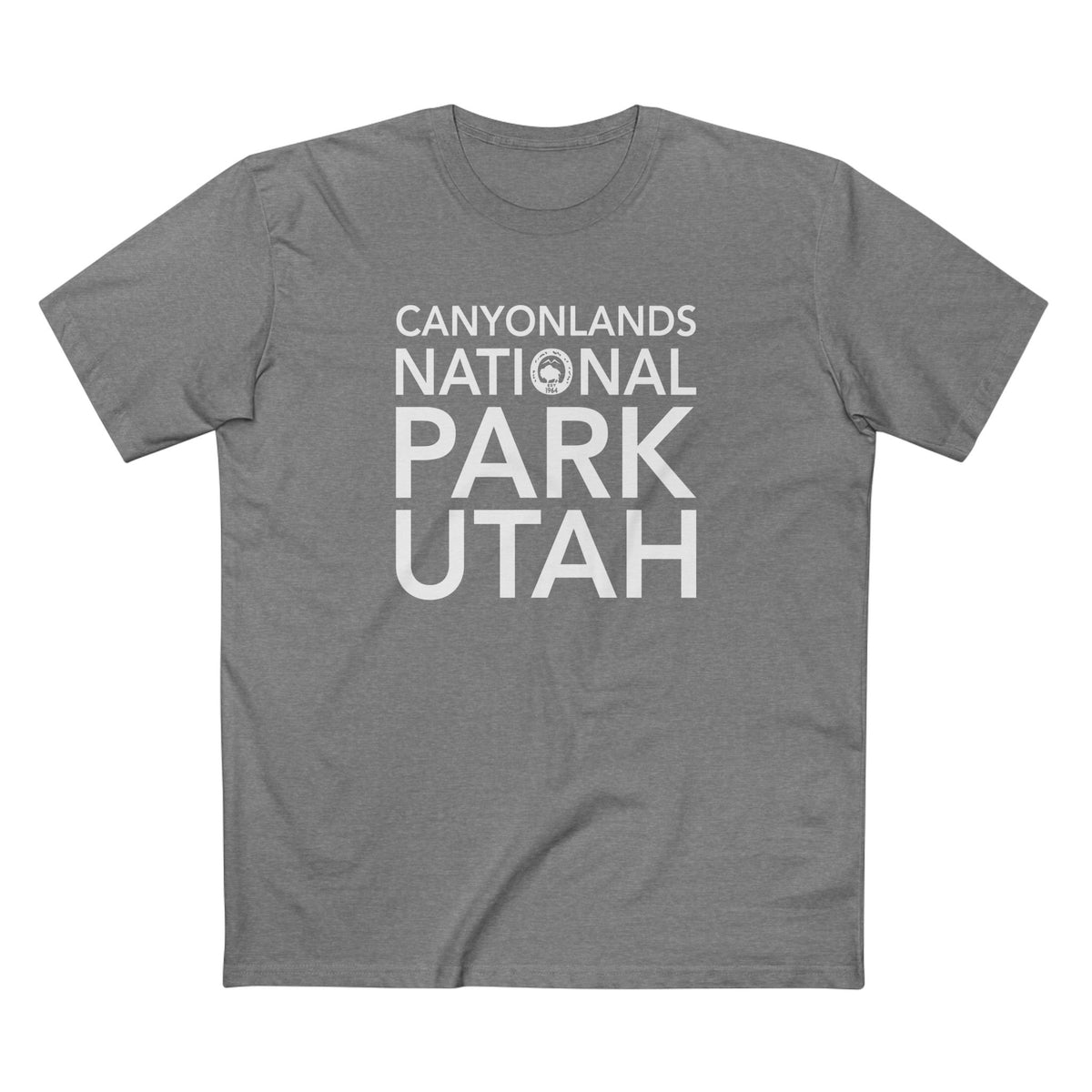 Canyonlands National Park T-Shirt Block Text in Athletic Heather