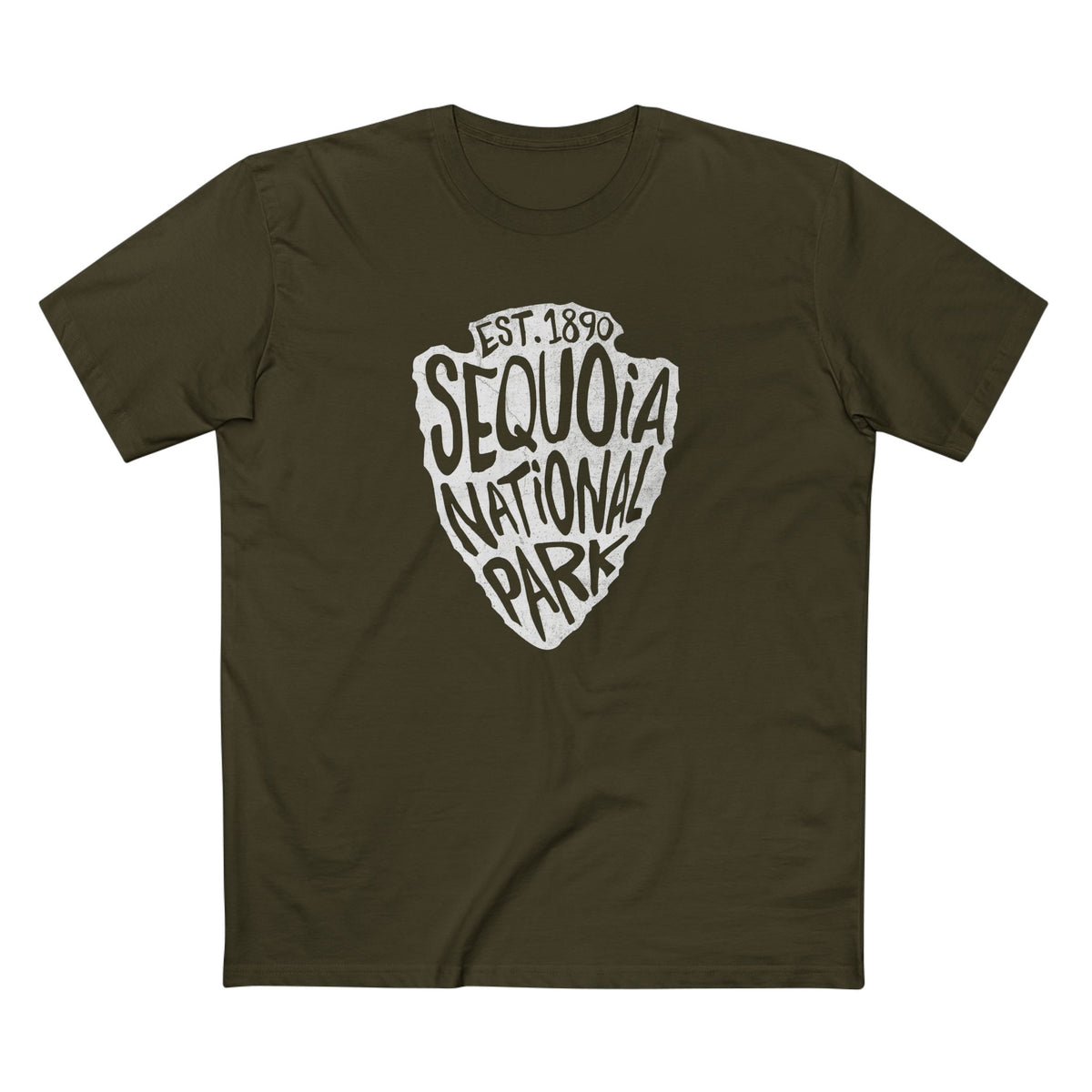 Sequoia National Park T-Shirt - Arrow Head Design in Army
