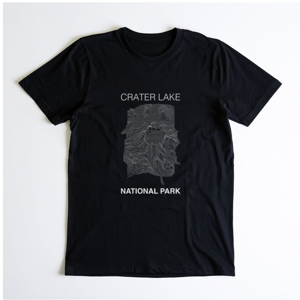 Crater Lake National Park T-Shirt Lines in Black