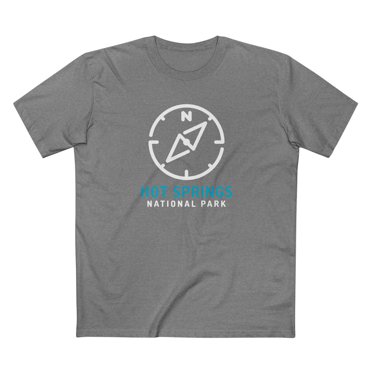 Hot Springs National Park T-Shirt Compass Design in Athletic Heather