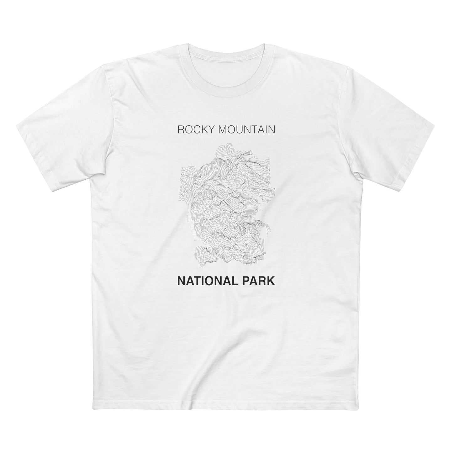 Rocky Mountain National Park T-Shirt Lines in White